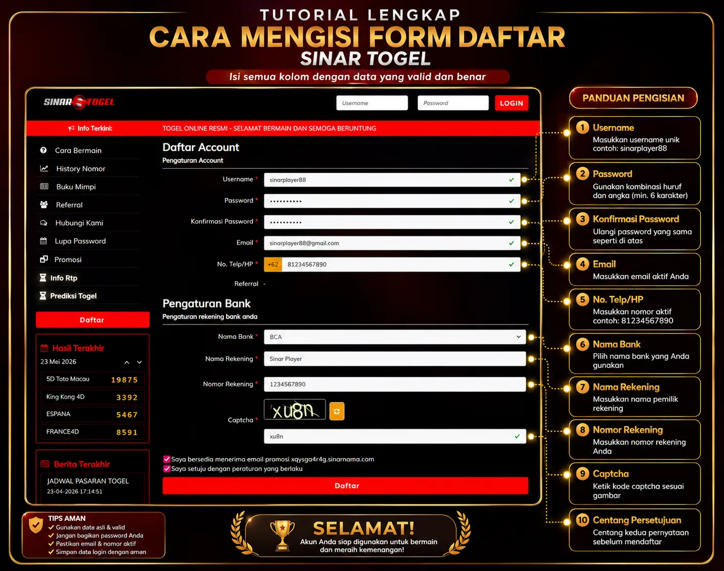 Cara Daftar Sinartogel