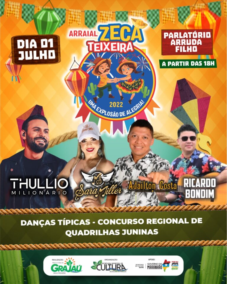 Arraial Zeca Teixeira terá show de Túlio Milionário; veja a programação