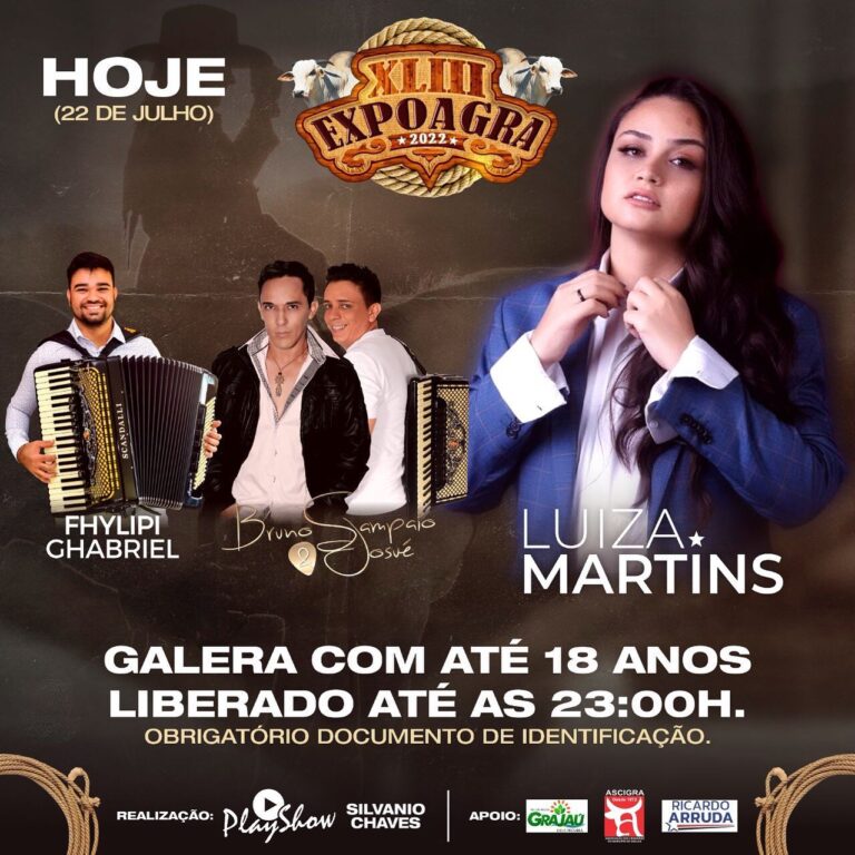 Show Expoagra: Luiza Martins; Bruno Sampaio e Josué